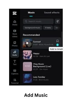 add music capcut