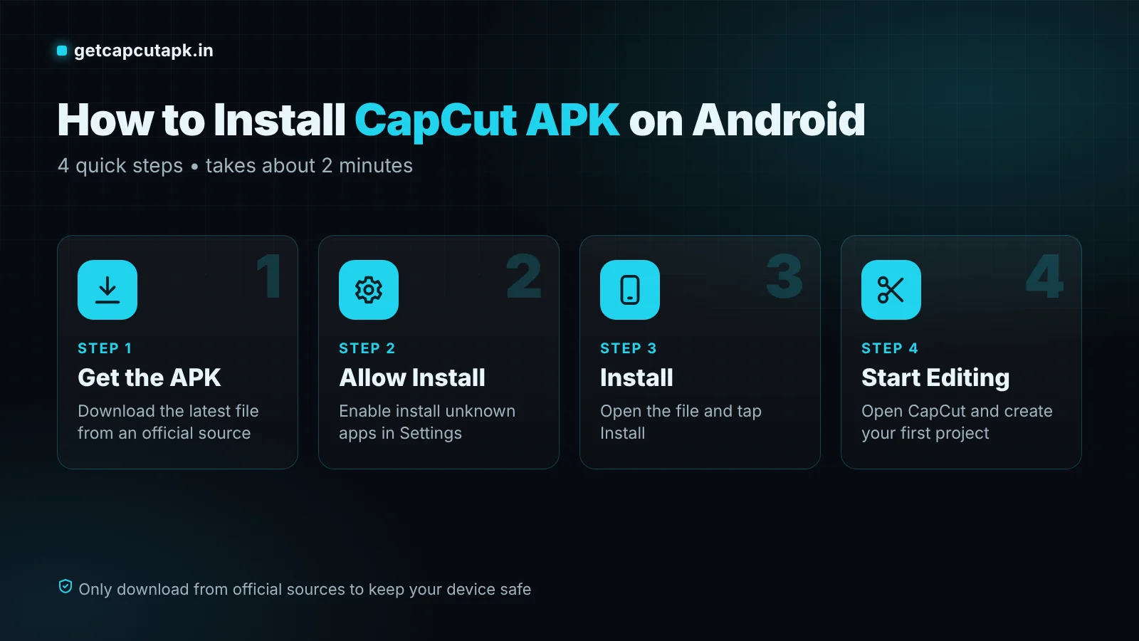 How to install CapCut APK on Android in 4 steps: get the APK, allow install, install and start editing